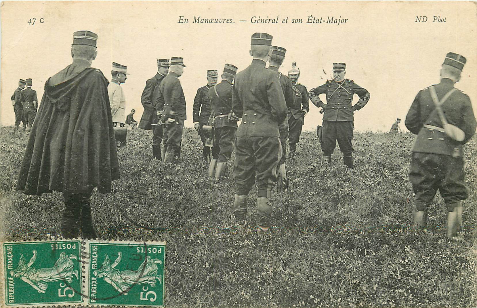 WW MILITAIRES. Général et son Etat-Major en Manoeuvres 1917
