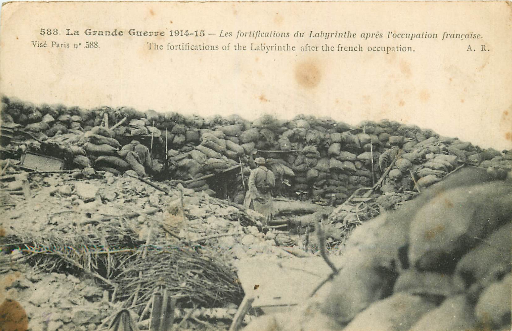 WW GUERRE 1914-18. Les Fortifications du Labyrinthe après occupation française