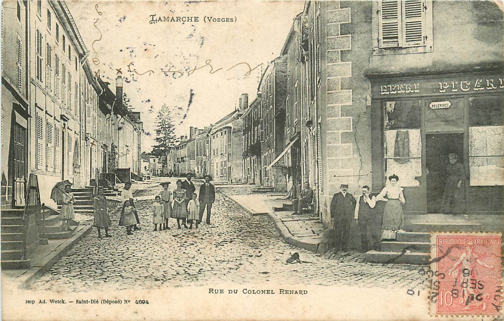 WW 88 LAMARCHE. Commerce Picard rue du Colonel Renard 1906