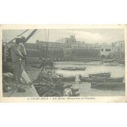 WW CASABLANCA. Débarquement de Chameaux à la Marine 1914