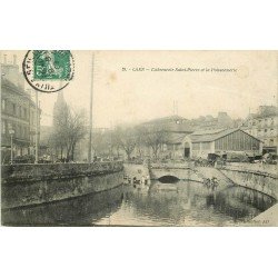 carte postale ancienne 14 CAEN. Top Promotion Abreuvoir Saint-Pierre et Poissonnerie 1909
