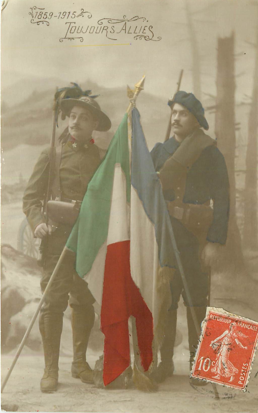 WW GUERRE 1914-18. La France et l'Italie toujours alliés 1915