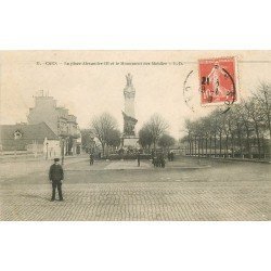 carte postale ancienne 14 CAEN. Top Promotion Monument Mobiles Place Alexadre III 1909