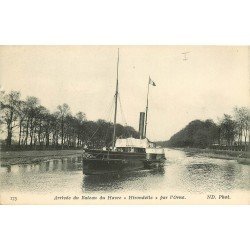 carte postale ancienne 14 CAEN. Top Promotion Arrivée du Bateau Hirondelle sur l'Orne du Havre