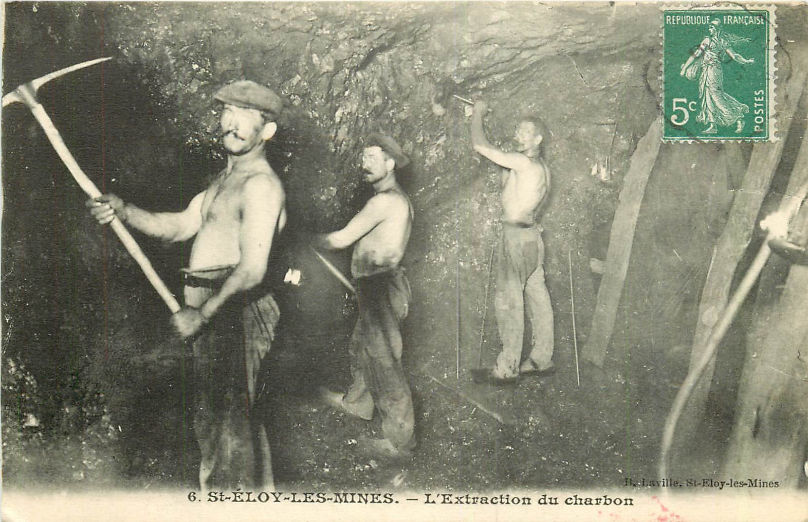 WW 63 SAINT-ELOY-LES-MINES. Extraction du Charbon par les Mineurs 1910