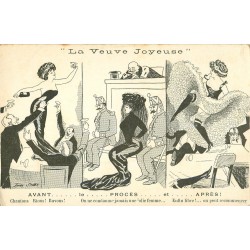 Illustrateur Xavier Sager. LA VEUVE JOYEUSE. Avant, pendant et après le Procès