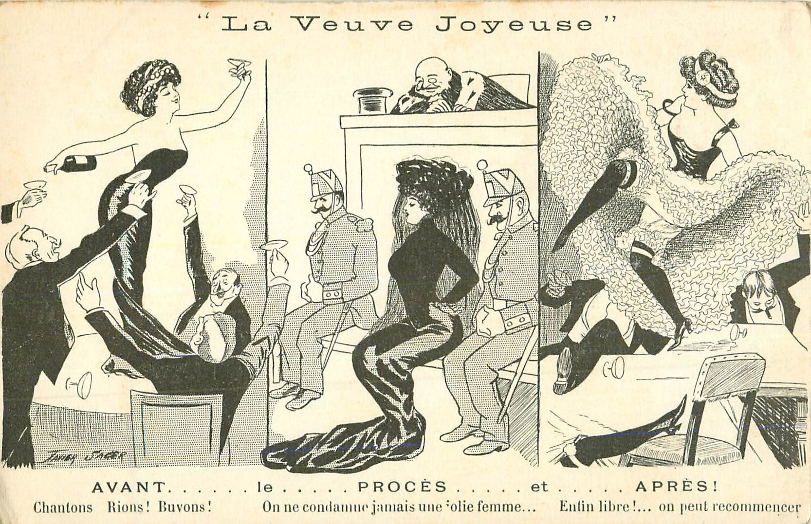 WW Illustrateur Xavier Sager. Le Procès de la Veuve Joyeuse