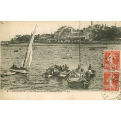 WW 33 ARCACHON. Pêcheurs dans la Nouvelle Jetée et le Casino 1923