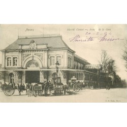 WW 58 NEVERS. Attelages au Marché Carnot Avenue de la Gare 1904