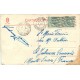 WW Moulin carte composée de timbres découpéset collés sur papier style Parchemin 1914