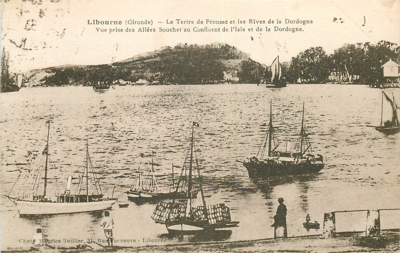 WW 33 LIBOURNE. Bateaux de transports et de Pêches au Tertre de Fronsac 1933