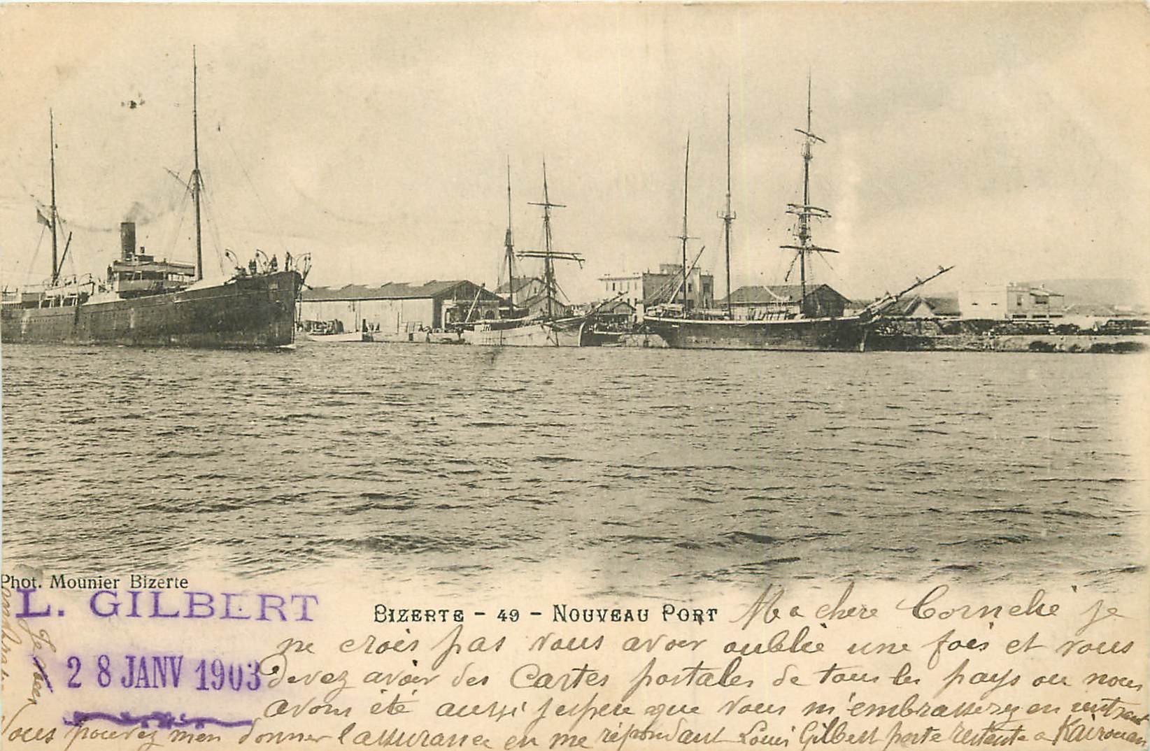 WW TUNISIE. Nouveau Port à Bizerte 1903