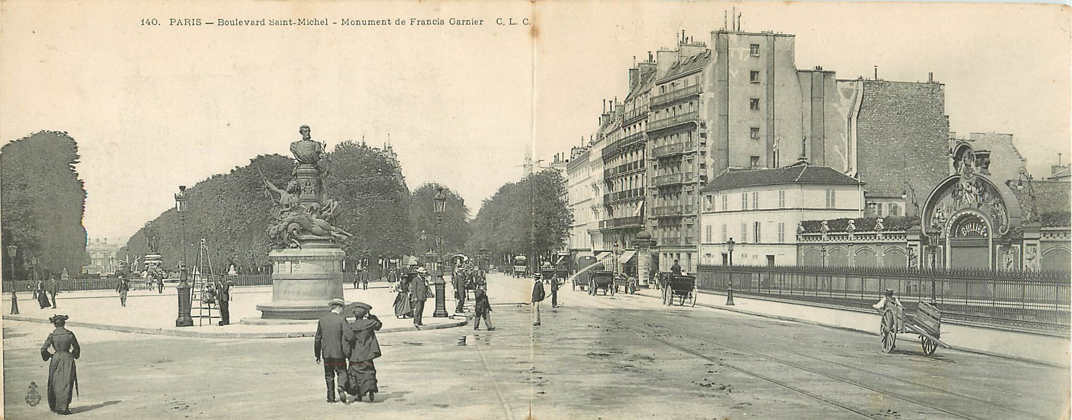 WW PARIS V. Le Bal Bullier et monument Garnier Boulevard Saint-Michel 1917