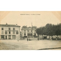 WW 69 MORNANT. La Poste et l'Hôtel Thollot sur la Place 1915