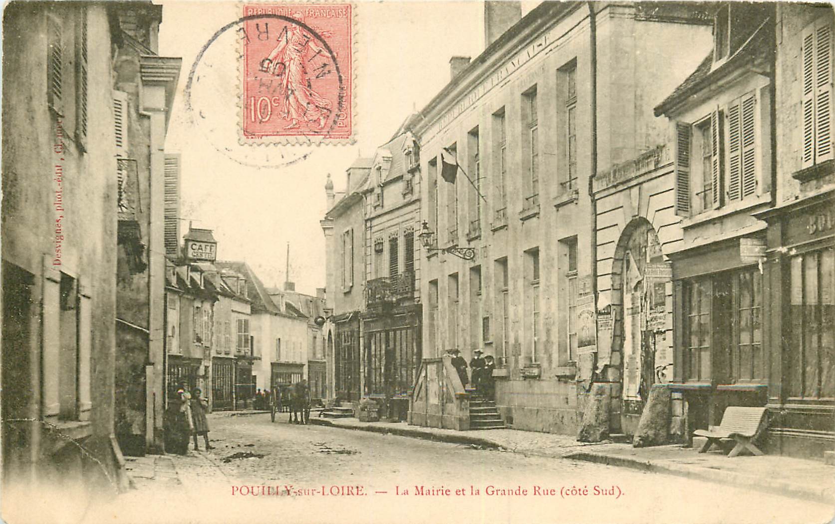 WW 58 POUILLY-SUR-LOIRE. La Mairie sur Grande Rue 1905
