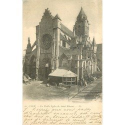 carte postale ancienne 14 CAEN. Top Promotion Vieille Eglise Saint-Etienne 1903 Dépôt et réserve de la Ville