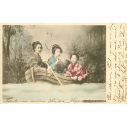 WW CHINE CHINA. Trois Geisha life on the Ocean wave 1906