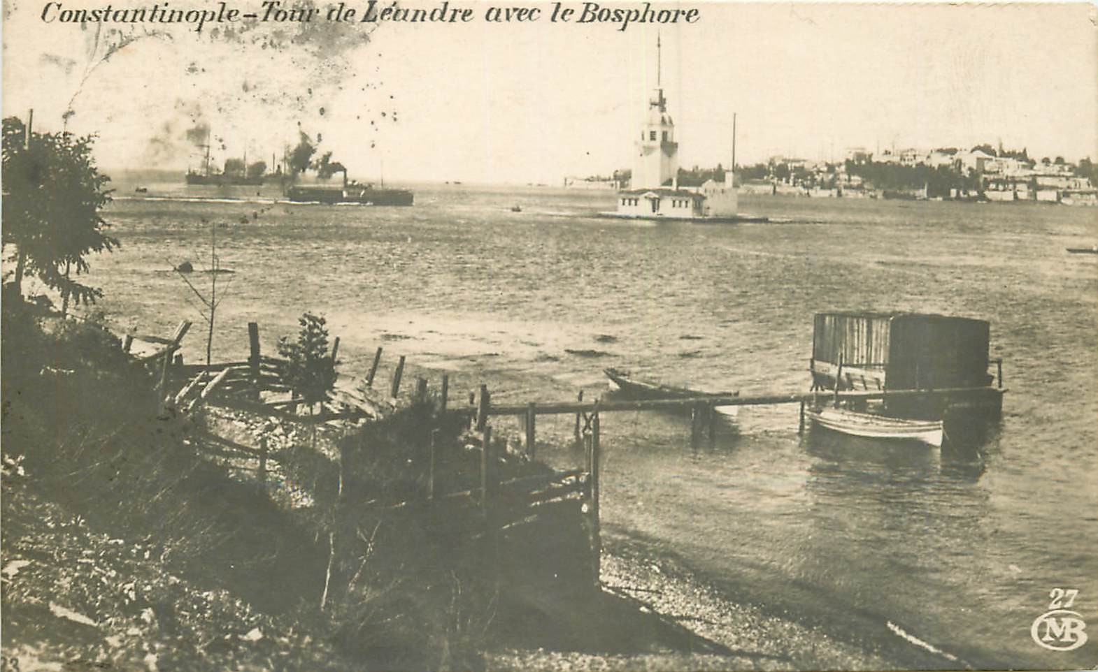 WW CONSTANTINOPLE. Tour de Léandre avec le Bosphore 1922