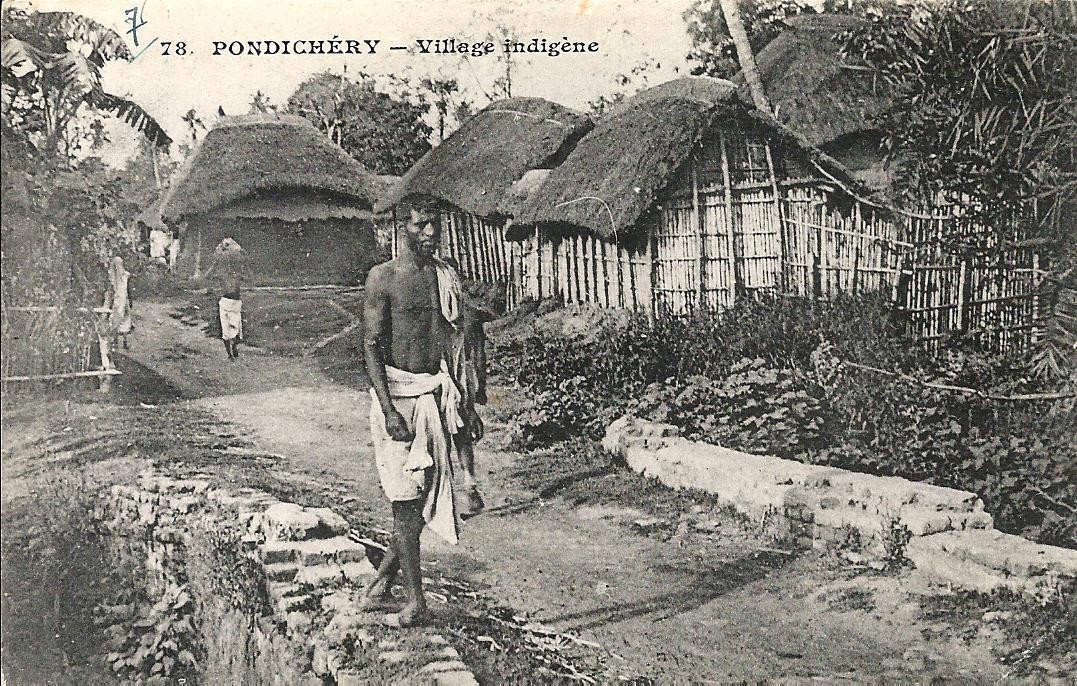 WW PONDICHERY. Village indigène vers 1900