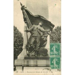 carte postale ancienne 14 CAEN. Top Promotion Monument des Enfants du Calvados 1924