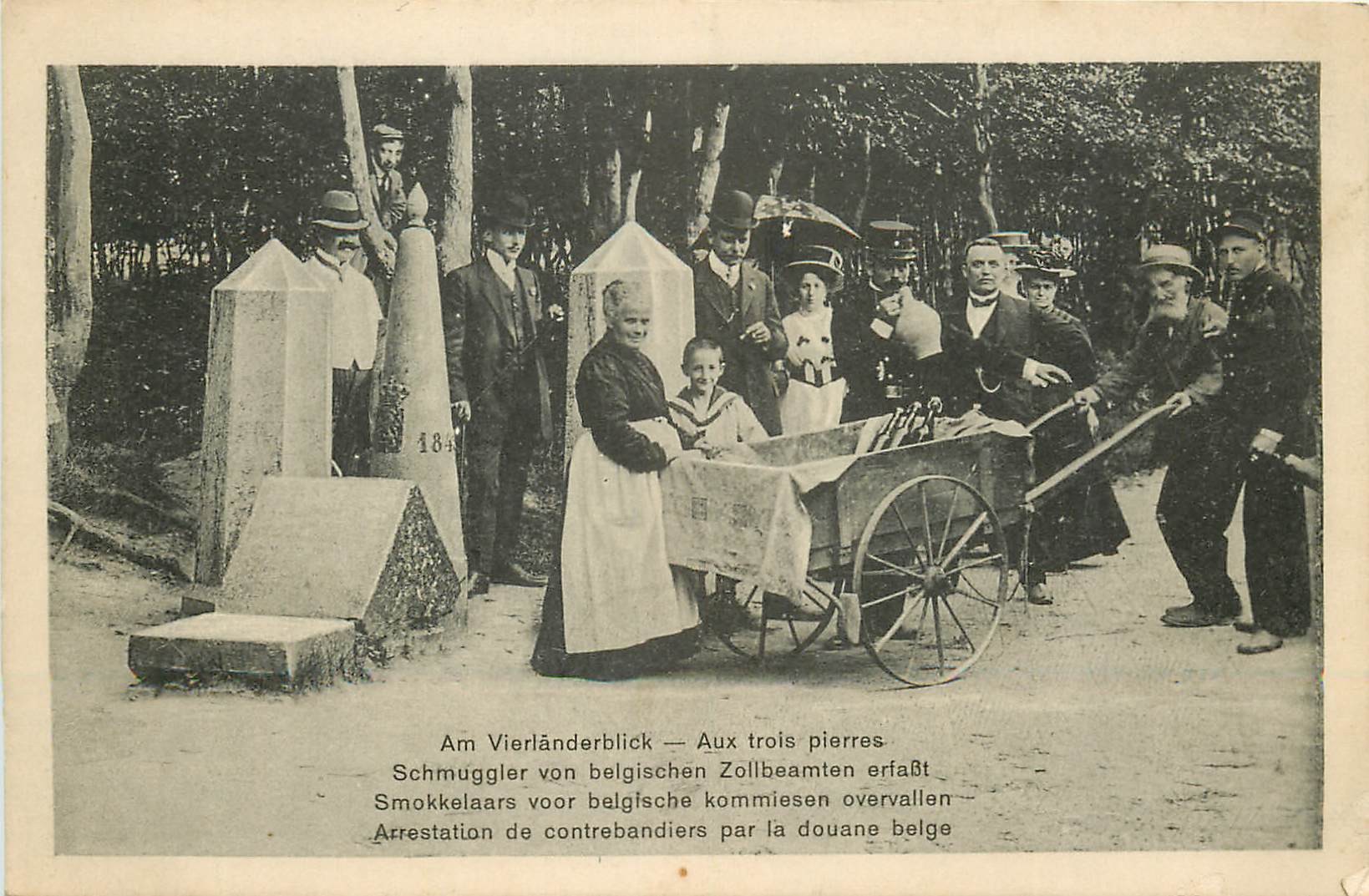 WW Am Vierländerblick. Arrestation de Contrebandiers par Douane belge 1918