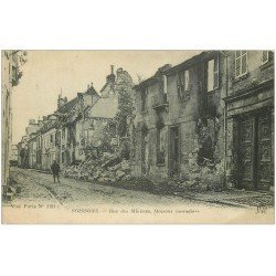 carte postale ancienne 02 SOISSONS. 1914-18 Rue des Minimes 1923