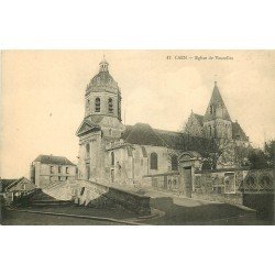 carte postale ancienne 14 CAEN. Top Promotion Eglise de Vaucelles. Affiches Singer et Le Petit Journal