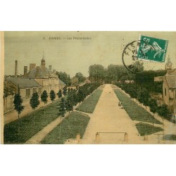 51 FISMES. Les Promenades carte toilée 1910