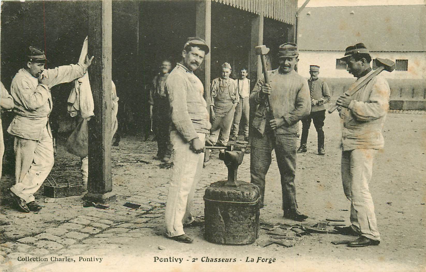56 PONTIVY. Forge et Forgeron du 2° Chasseurs Militaires 1916