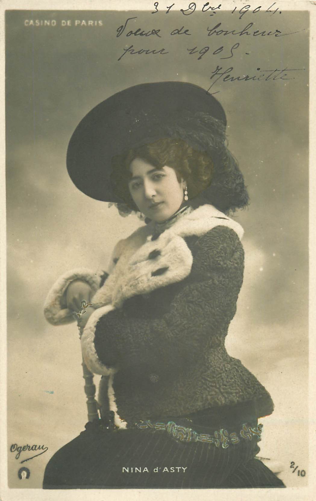 SPECTACLE. Nina d'Asty Chanteuse au Casino de Paris 1904