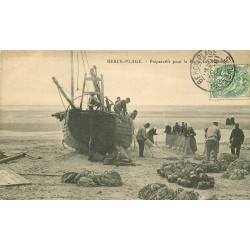 62 BERCK-PLAGE. Préparatifs pour la Pêche aux Harengs 1907