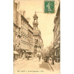 carte postale ancienne 14 CAEN. Top Promotion Rue Saint-Jean Cinéma et Agence de Publicité Affichage Maurice