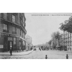 94 NOGENT SUR MARNE. Banque Société Générale Rue et Pont de Mulhouse 1923