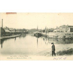 carte postale ancienne 14 CAEN. Top Promotion Débarcadère des Bateaux du Havre 1907