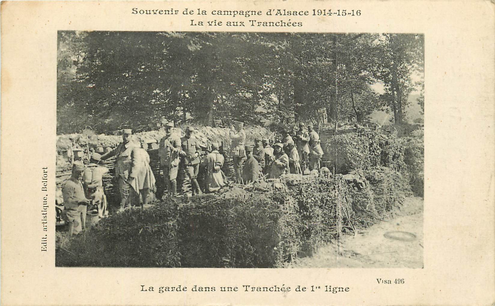 MILITARIA. Campagne d'Alsace 1914 la Vie aux Tranchées de 1er ligne