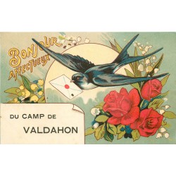 25 CAMP DE VALDAHON. Bonjour affectueux porté par une Hirondelle 1928