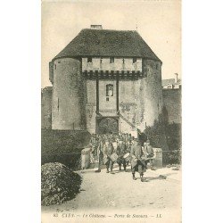 carte postale ancienne 14 CAEN. Top Promotion Fanfare Militaire POrte de Secours du Château