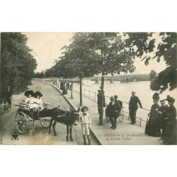 03 VICHY. Promenade attelage âne au bord de l'Allier 1913