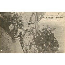 SALONIQUE. Visiteurs venant voir nos cuirassés pendant la Campagne d'Orient 1918