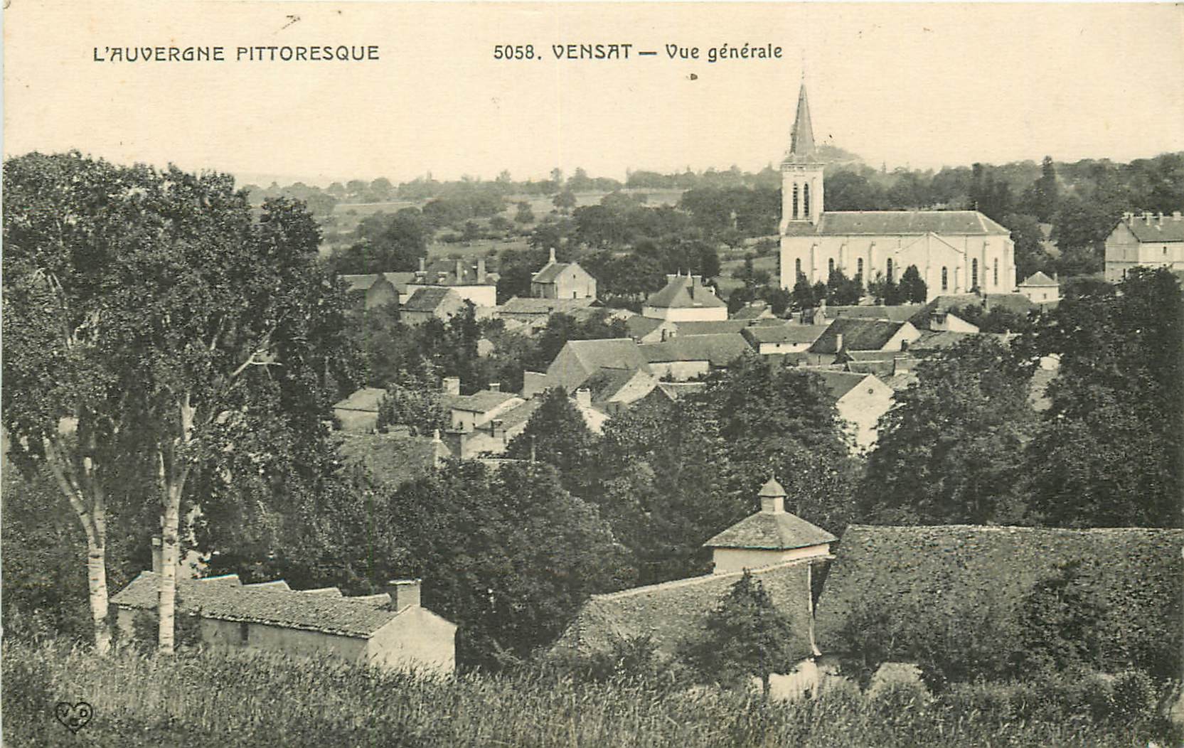 63 VENSAT. Vue générale de la Ville. Carte rare et impeccable 1915