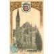 carte postale ancienne 14 CAEN. Top Promotion Eglise Saint-Pierre 1904 et Armoiries