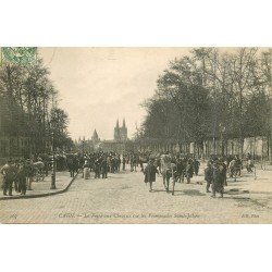 carte postale ancienne 14 CAEN. Foire auc Chevaux Promenade Saint-Julien 1907