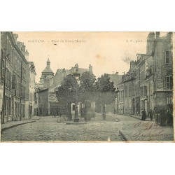 2 Cpa 45 ORLEANS. Place du Vieux Marché et première visite au Chantiers Exposition de 1905
