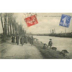14 CAEN. La Promenade des Etudiants 1908 jeunes Chevriers et Chèvres