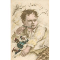 Illustrateur ALBERT BEERTS. Les Soldats de plomb " il fon dodo je veille " 1915