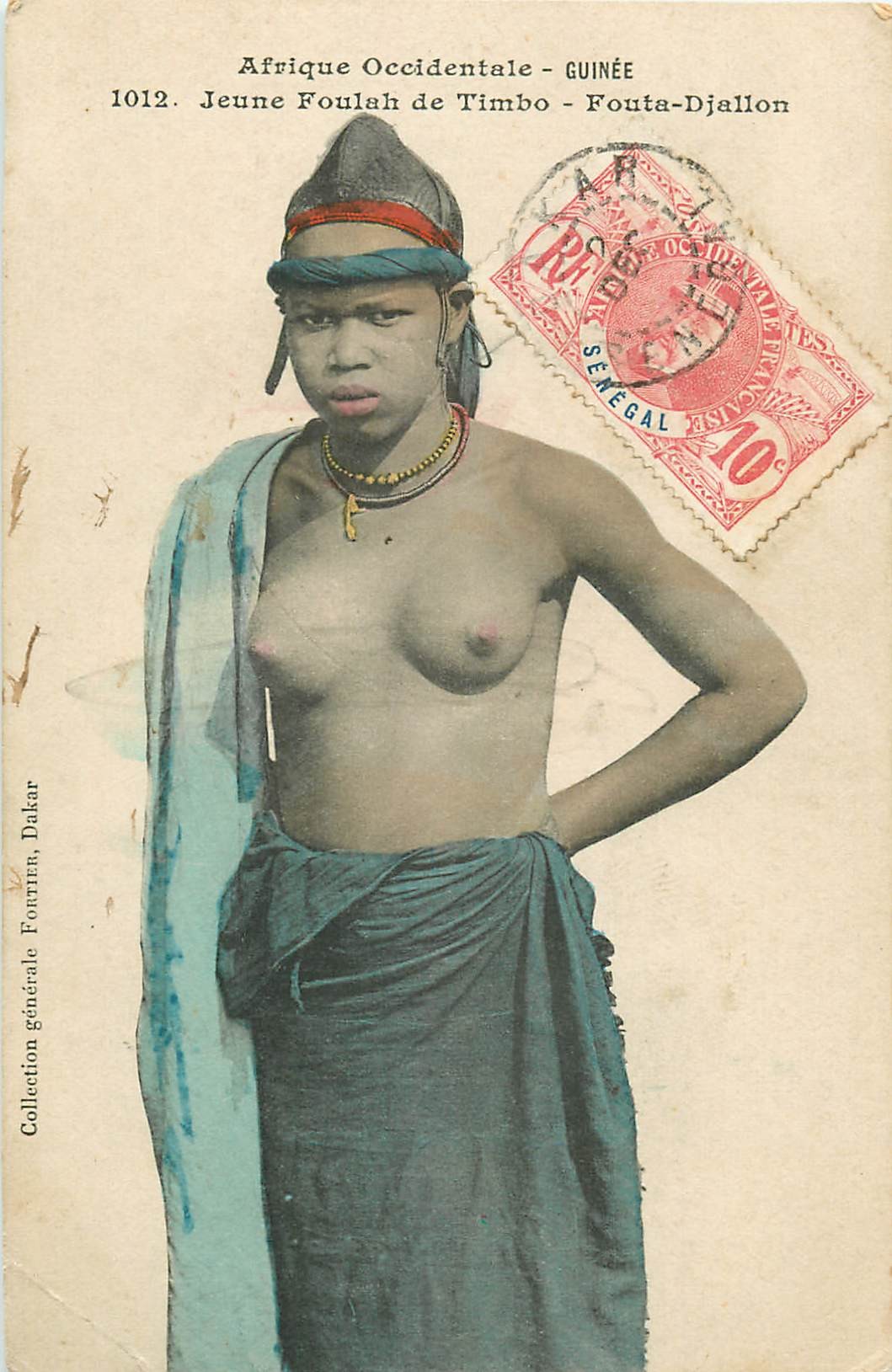 GUINEE. Jeune Foulah de Timbo Fouta-Djallon aux seins nus