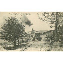 2 Cpa 63 PUY DE DOME. Chemin de fer Passage Col Ceyssat et Grant Tournant 1921