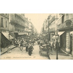 2 Cpa 47 AGEN. Boulevards de la République et Carnot