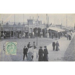 carte postale ancienne 14 TROUVILLE. Top Promotion. Les Planches et l'Eden 1906