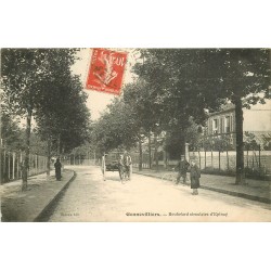 92 GENNEVILLIERS. Attelage et Cycliste sur Boulevard circulaire d'Epinay 1913